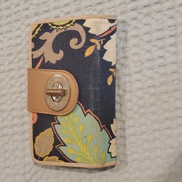Spartina 449 Handbags - Spartina 449 Linen and Leather Wallet navy and tan color